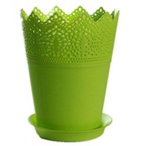 כלי פלסטיק פרח - ירוק
