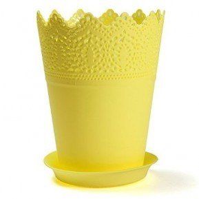כלי פלסטיק פרח - צהוב