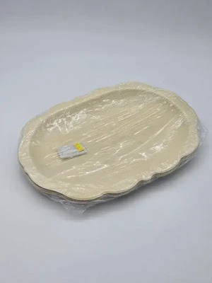 3 מגשים אובלים עץ דקל מתקלים 32/22ס"מ